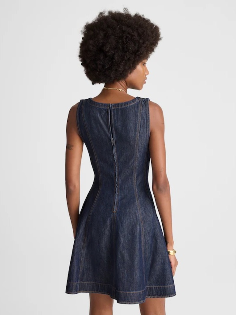 Madewell Airy Denim Circle Mini Dress in Rinse Wash NZ106 Size M NWT - Picture 3 of 9